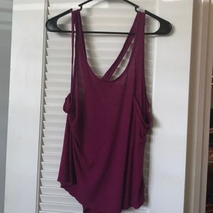 Fushia Free People Loose Racerback Tank